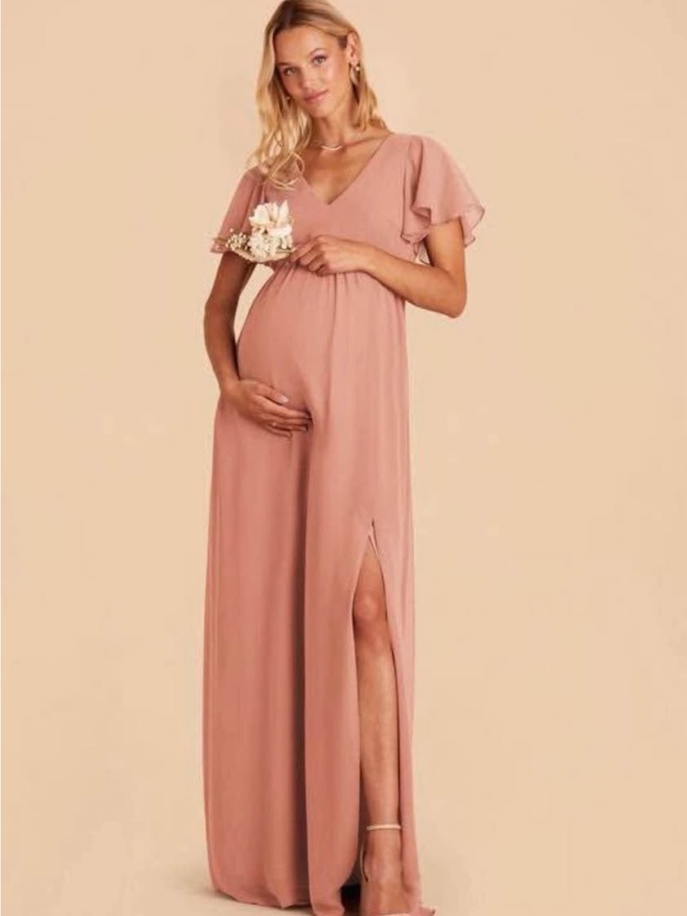 Birdy Grey Hannah Empire Dress in Dusty Rose - Picture 2 of 5